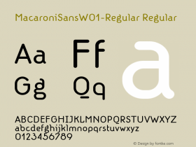 MacaroniSansW01-Regular Regular Version 1.00 Font Sample