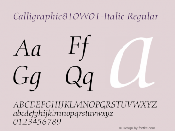 Calligraphic810W01-Italic Regular Version 1.00图片样张