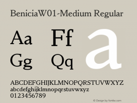 BeniciaW01-Medium Regular Version 1.00 Font Sample