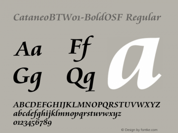 CataneoBTW01-BoldOSF Regular Version 1.00 Font Sample