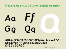 MacaroniSansW01-DemiBoldIt Regular Version 1.10 Font Sample