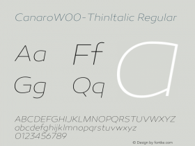 CanaroW00-ThinItalic Regular Version 1.00图片样张