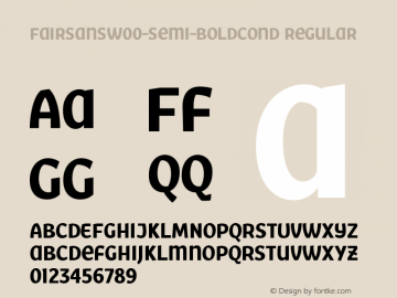 FairSansW00-Semi-BoldCond Regular Version 1.10 Font Sample