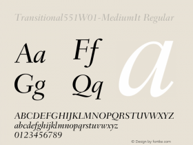 Transitional551W01-MediumIt Regular Version 1.00图片样张