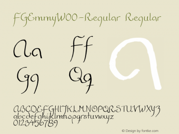 FGEmmyW00-Regular Regular Version 1.00 Font Sample