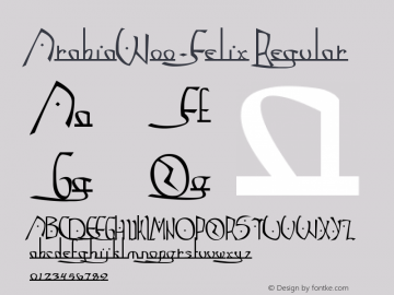 ArabiaW00-Felix Regular Version 1.1 Font Sample