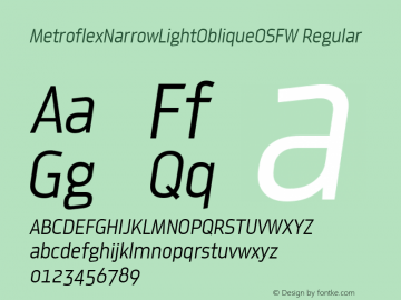 MetroflexNarrowLightObliqueOSFW Regular Version 1.00图片样张