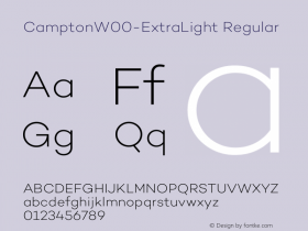 CamptonW00-ExtraLight Regular Version 1.00 Font Sample