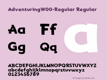 AdventuringW00-Regular Regular Version 4.70 Font Sample