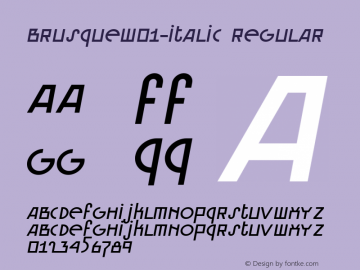 BrusqueW01-Italic Regular Version 1.00图片样张