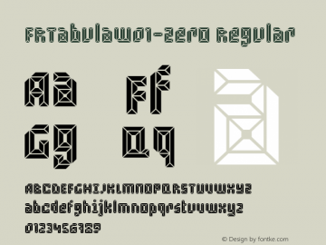 FRTabulaW01-Zero Regular Version 1.1 Font Sample