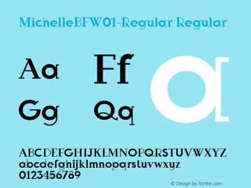 MichelleBFW01-Regular Regular Version 1.00 Font Sample