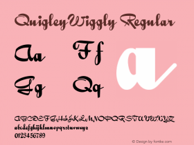 QuigleyWiggly Regular Converted from e:\nickfo~1\pcttf\QUW_____.TF1 by ALLTYPE图片样张