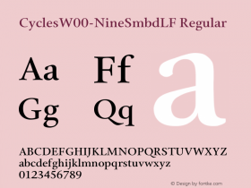 CyclesW00-NineSmbdLF Regular Version 1.1 Font Sample
