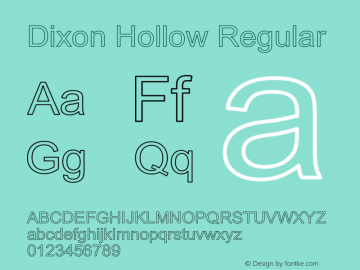 Dixon Hollow Regular Converted from D:\WINDOWS\SYSTEM\CG.HF1 by ALLTYPE Font Sample