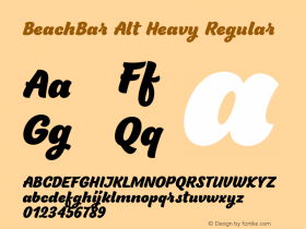 BeachBar Alt Heavy Regular Version 1.000;PS 001.000;hotconv 1.0.88;makeotf.lib2.5.64775图片样张