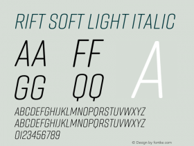 Rift Soft Light Italic Version 1.000;PS 001.000;hotconv 1.0.88;makeotf.lib2.5.64775图片样张