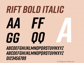 Rift Bold Italic Version 1.000;PS 001.000;hotconv 1.0.88;makeotf.lib2.5.64775图片样张