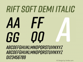 Rift Soft Demi Italic Version 1.000;PS 001.000;hotconv 1.0.88;makeotf.lib2.5.64775图片样张