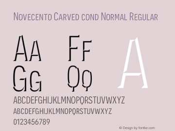 Novecento Carved cond Normal Regular Version 1.001;PS 001.001;hotconv 1.0.70;makeotf.lib2.5.58329图片样张