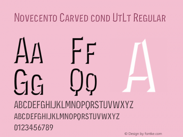 Novecento Carved cond UtLt Regular Version 1.001;PS 001.001;hotconv 1.0.70;makeotf.lib2.5.58329 Font Sample