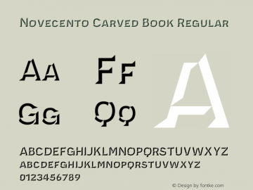 Novecento Carved Book Regular Version 1.001;PS 001.001;hotconv 1.0.70;makeotf.lib2.5.58329图片样张