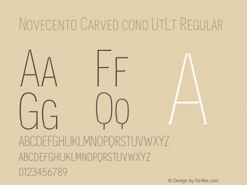 Novecento Carved cond UtLt Regular Version 1.001;PS 001.001;hotconv 1.0.70;makeotf.lib2.5.58329 Font Sample