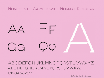 Novecento Carved wide Normal Regular Version 1.001;PS 001.001;hotconv 1.0.70;makeotf.lib2.5.58329 Font Sample