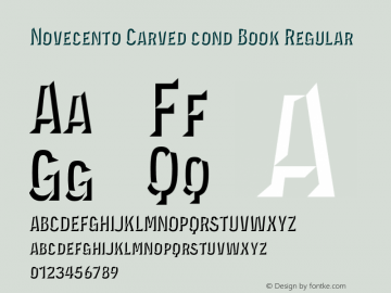 Novecento Carved cond Book Regular Version 1.001;PS 001.001;hotconv 1.0.70;makeotf.lib2.5.58329 Font Sample