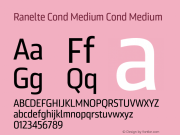 Ranelte Cond Medium Cond Medium Version 1.000 Font Sample