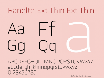 Ranelte Ext Thin Ext Thin Version 1.000 Font Sample