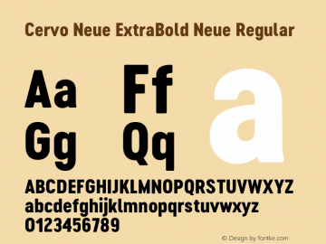 Cervo Neue ExtraBold Neue Regular Version 1.000;PS 001.000;hotconv 1.0.88;makeotf.lib2.5.64775 Font Sample