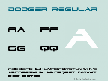 Dodger Regular Version 3.0; 2015 Font Sample