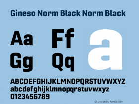 Gineso Norm Black Norm Black Version 1.000 Font Sample