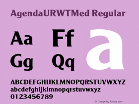 AgendaURWTMed Regular Version 1.05 Font Sample