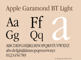 Apple Garamond BT Light 3.7d1图片样张