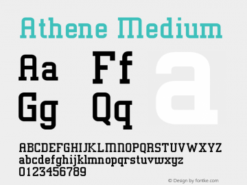 Athene Medium Version 1.1 Font Sample