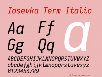 Iosevka Term Italic 1.9.0图片样张