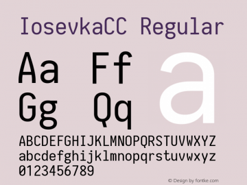 IosevkaCC Regular 1.9.0 Font Sample