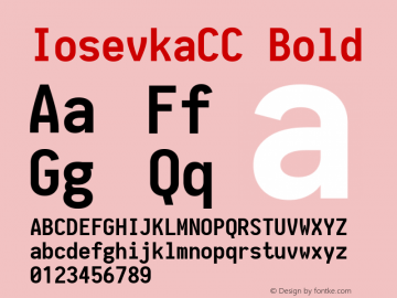 IosevkaCC Bold 1.9.0 Font Sample