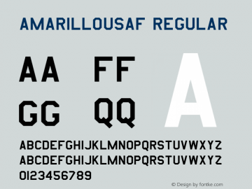 AmarilloUSAF Regular Macromedia Fontographer 4.1.2 9/11/96 Font Sample