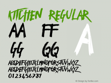 Kitchen Regular Unknown Font Sample