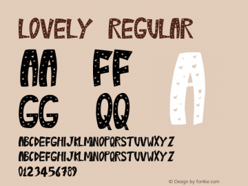 Lovely Regular Unknown Font Sample