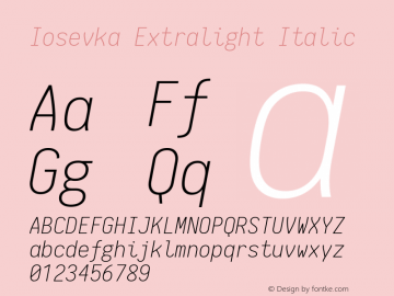 Iosevka Extralight Italic 1.9.0图片样张