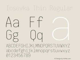 Iosevka Thin Regular 1.9.0 Font Sample