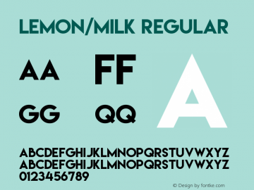 Lemon/Milk Regular Version 2.1 Font Sample