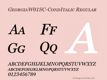 GeorgiaW01SC-CondItalic Regular Version 6.20 Font Sample