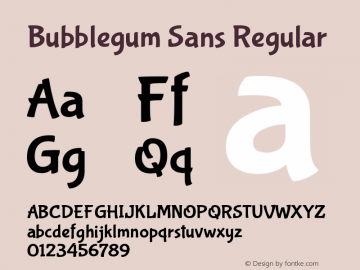 Bubblegum Sans Regular Version 1.001图片样张