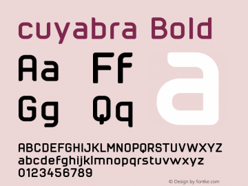 cuyabra Bold Version 1.000图片样张