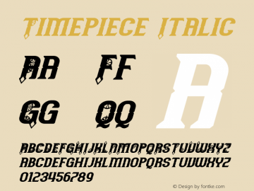 Timepiece Italic Version 1.00 June 14, 2016, initial release Font Sample